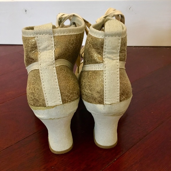 Rebels Crackled Metallic Trendy Heel Shoes Size 10 - Picture 4 of 8